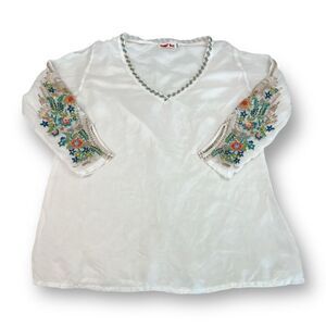 Johnny Was Embroidery Blouse Top Size Extra Small